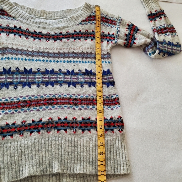 American Eagle Wool Blend Fair Isle Sweater Medium - Picture 7 of 8